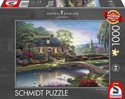 Schmidt 1000-piece puzzle: T. Kincaid. Stoney Creek Cottage