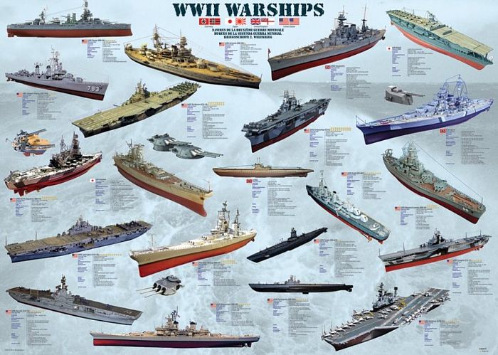 Puzzle Eurographics 1000 pieces: the ships of the second world war 6000-0133
