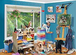 Cobble Hill 1000 Pieces Puzzle: Puppies in the Studio