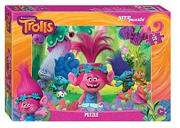 A set of children's puzzles 4 by 120 pieces Step: Trolls (DreamWorks)