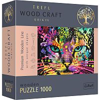  Puzzle wooden Trefl 1000 pieces: Colorful cat