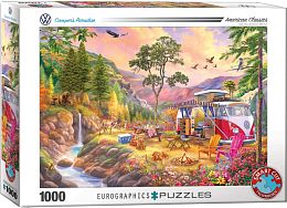 Eurographics 1000 piece puzzle: VW bus. A camping paradise