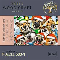 Wooden Trefl Puzzle 500 +1 Pieces: Christmas Dogs