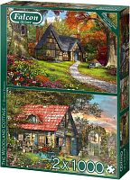 Puzzle Jumbo Falcon 2x1000 pieces: Forest Cottage