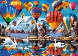 Wooden Trefl Puzzle 1000 Pieces: Colorful Balloons