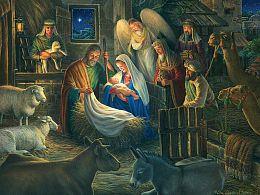 Cobble Hill 500 Pieces Puzzle: A newborn in a manger