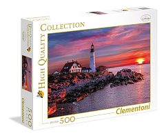 Puzzle Clementoni 500 items: Sunset lighthouse Portland