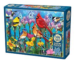 Cobble Hill 500 Pieces Puzzle: Summer Birds on the fence