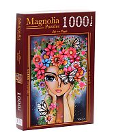 Magnolia 1000 Pieces Puzzle: Lady with Flowers