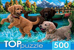 TOP Puzzle 500 pieces: Playful Puppies