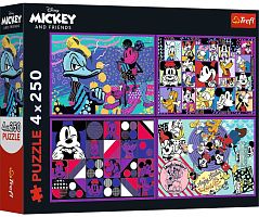 Trefl 4x250 Puzzle pieces: The Adventures of Mickey Mouse