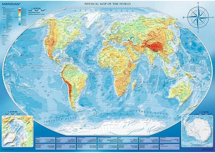 Trefl puzzle 4000 pieces: Large Physical map of the World TR45007