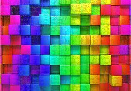 Nova 1000 Puzzle pieces: 3D rainbow colored boxes