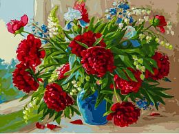 Painting by numbers Snow White: Red Peonies