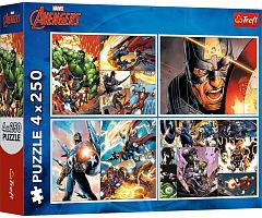 Trefl 4x250 Puzzle pieces: The Avengers