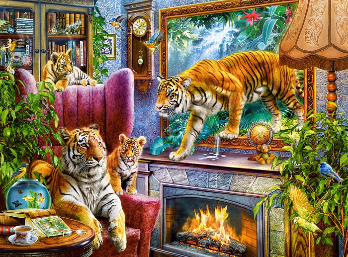 Puzzle Castorland 3000 pieces: the Tigers.Return to reality C-300556