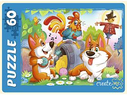 Puzzle Red Cat 60 pieces: Funny Corgi