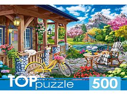 TOP Puzzle 500 pieces: Terrace by the mountain lake