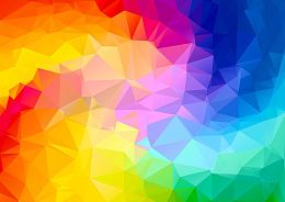 Enjoy 1000 pieces Puzzle: Gradient. Rainbow Polygonal Vortex