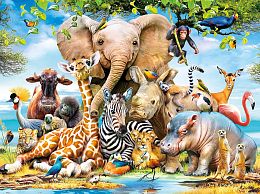 Pintoo puzzle 1200 pieces: Robinson. African friends