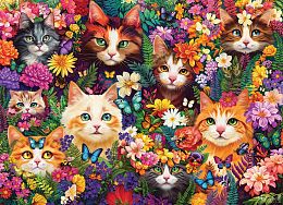 Cobble Hill 1000 Pieces Puzzle: Curious Cats in Colors