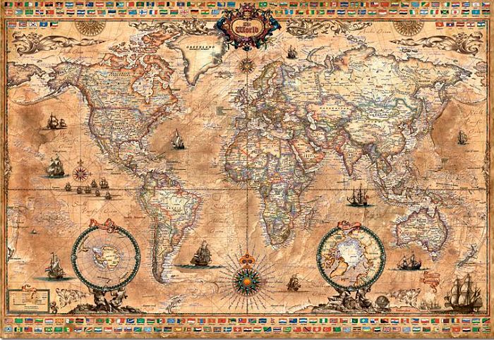 Jigsaw puzzle 1000 pieces Educa: Antique world map 15159