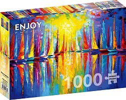 Enjoy 1000 Pieces Puzzle: Rainbow Sailboats