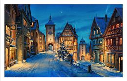 Pintoo 1000 pieces puzzle: E.Lushpin. Rothenburg on a winter night