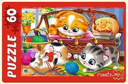 Puzzle Red Cat 60 pieces: Funny kittens