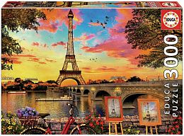 Educa puzzle 3000 pieces: Sunset in Paris