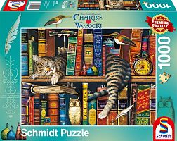 Schmidt 1000-piece Puzzle: C.V. The Cat on the bookshelf