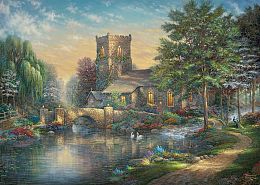 Schmidt 1000 Piece Puzzle: Kincaid. Willow Tree Chapel