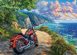 Puzzle Cobble Hill 500 parts: Motorcycle on the ocean