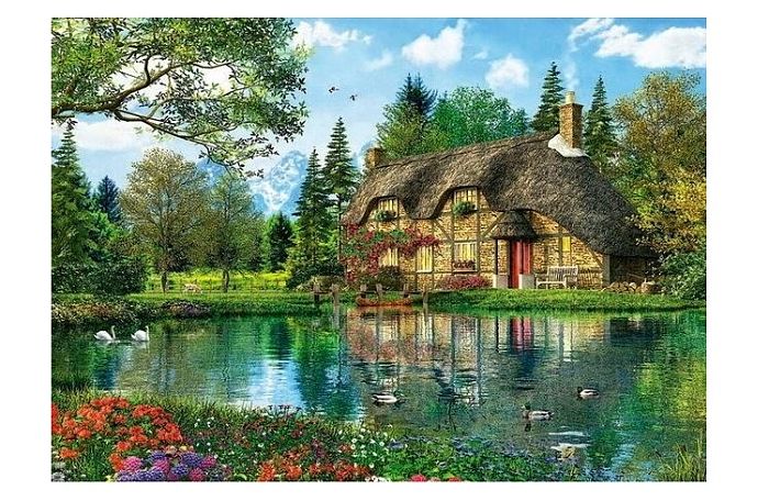 Puzzle Pintoo 500 items: D. Davison Cottage on the lake H1806