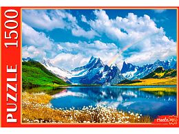 Puzzle Red Cat 1500 pieces: Alpine peaks above the lake