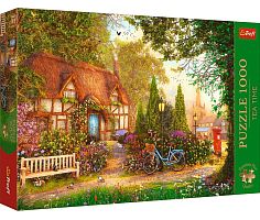 Trefl 1000 Pieces Puzzle: Tea Time. Cottage with a thatched roof