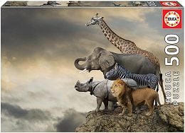 Puzzle Educa 500 items: Animals on the edge of a cliff