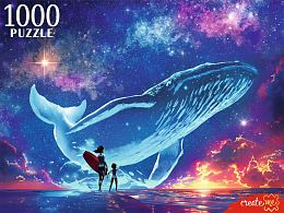 The Red Cat Puzzle 1000 pieces: Surfers and a whale