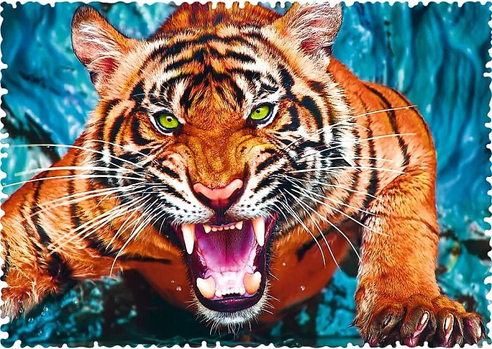 Trefl puzzle 600 parts: face-to-Face with a tiger TR11110