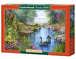 Puzzle 1500 Castorland, Andres Orpinas parts Black swans