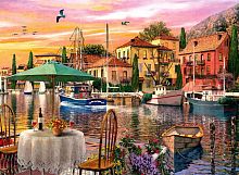 Anatolian 3000 Pieces Puzzle: Harbor at Sunset