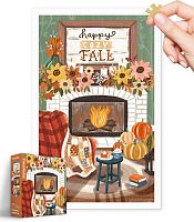 Pintoo 1000-piece puzzle: Olivia Gibbs. Cozy autumn fireplace