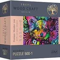 Wooden Trefl Puzzle 500 +1 Details: Colorful Puppy