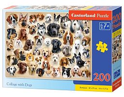 Castorland 200 pieces puzzle: Dog breeds, collage