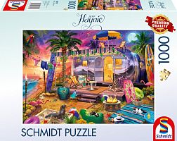 Schmidt 1000-piece puzzle: Jeff Haney. Mobile home on the beach