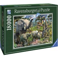 Ravensburger Puzzle 18000 pieces: Jungle. At the watering hole