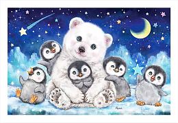 Pintoo 600-piece puzzle: Kayomi. Polar bear and penguins