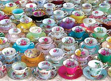 Eurographics 1000 Pieces Puzzle: Tea cups (metal box)