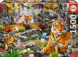 Educa Puzzle 1500 pieces: Tigers in the Jungle