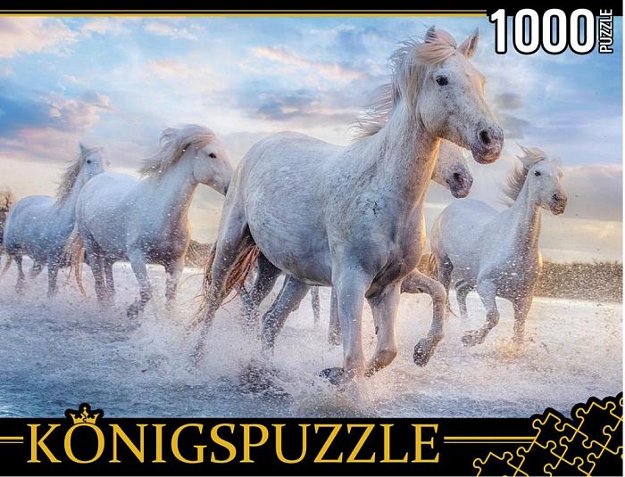 Konigspuzzle 1000 Pieces Puzzle: Wild Herd of Camargue ГИK1000-0646